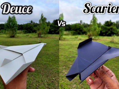 Deuce vs Scarier Paper Airplanes Flying and Making