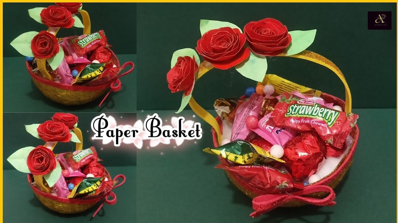 Diy paper basket | Choclate basket making idea | newspaper craft #youtubeshorts #youtubvideo