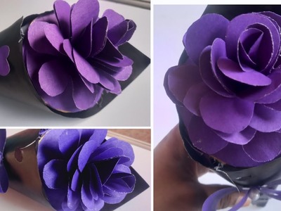 DIY paper flowers BOUQUET.gift ideas.Flower Bouquet making craft ideas|easy craft @saznacreations