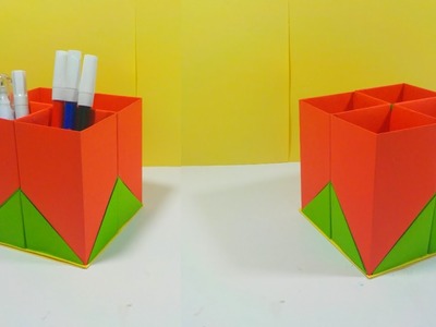 DIY Pen Holder Using Origami Paper | How to make a Pen Holder | Origami Pen Holder