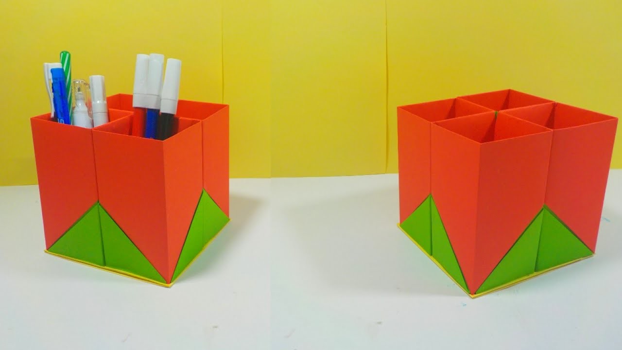 DIY Pen Holder Using Origami Paper | How to make a Pen Holder | Origami Pen Holder