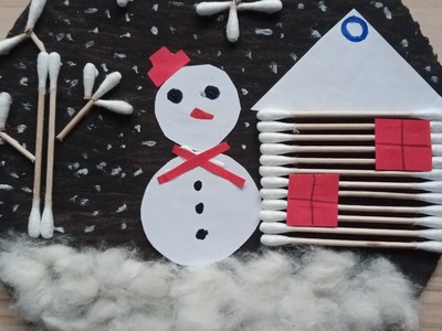DIY winter snowman ☃️ making | winter paper craft ideas | Easy DIY | misha channel
