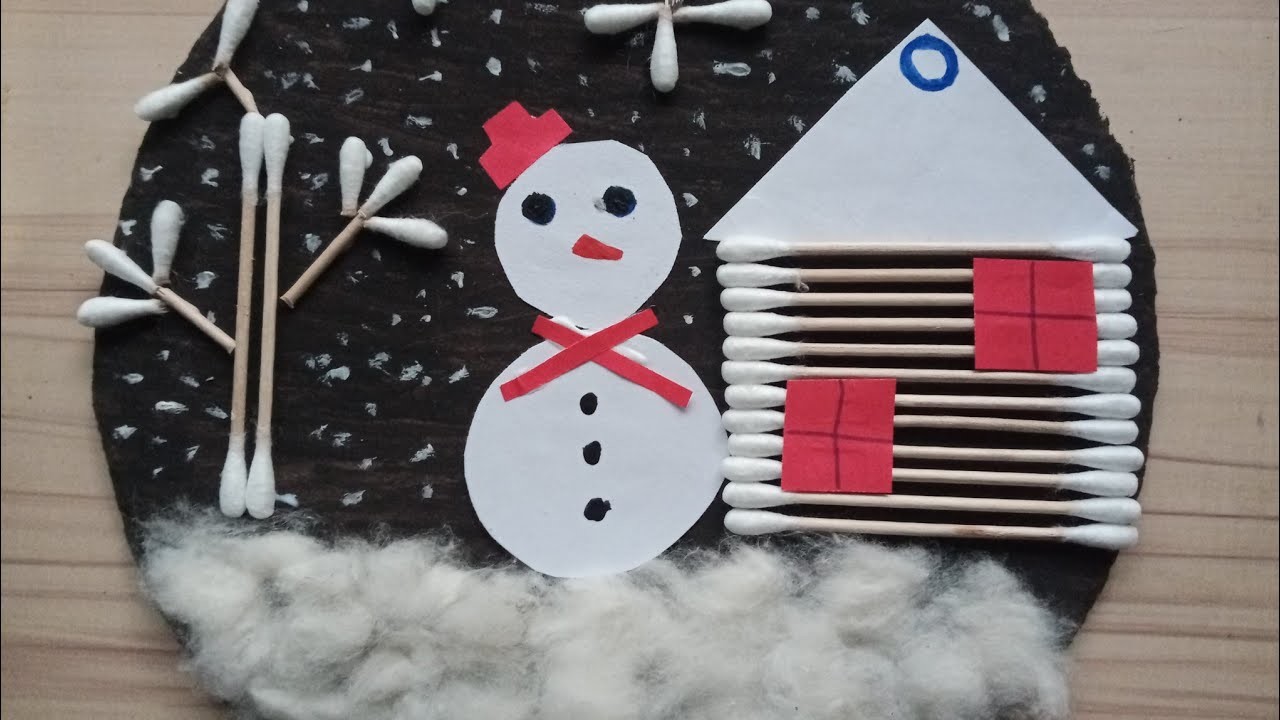 DIY winter snowman ☃️ making | winter paper craft ideas | Easy DIY | misha channel