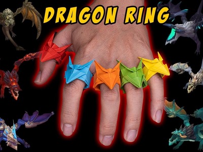 DRAGON RING || easy origami paper dragon ring