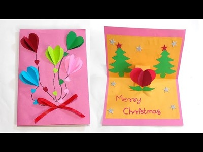 Easy Christmas Greeting Card Making For Kids|  Christmas Greeting Card Craft 2022-23