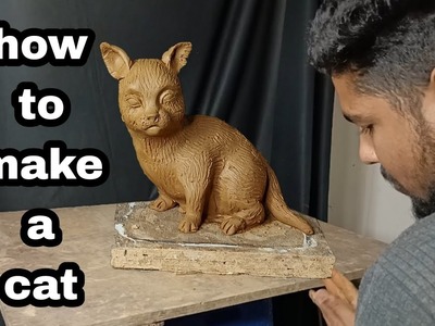 Easy clay animal | How to make a cat out of clay | clay cat | kannada Clay art | kannada Clay craft