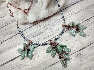Falling Leaves Necklace Made With Potomac NEW Treasure Edition Bead Box, Jan 2023!