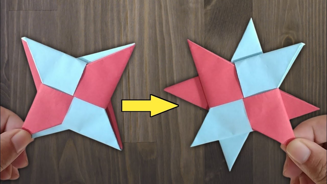 How To Make a Double Paper Ninja Star Easy Part 2