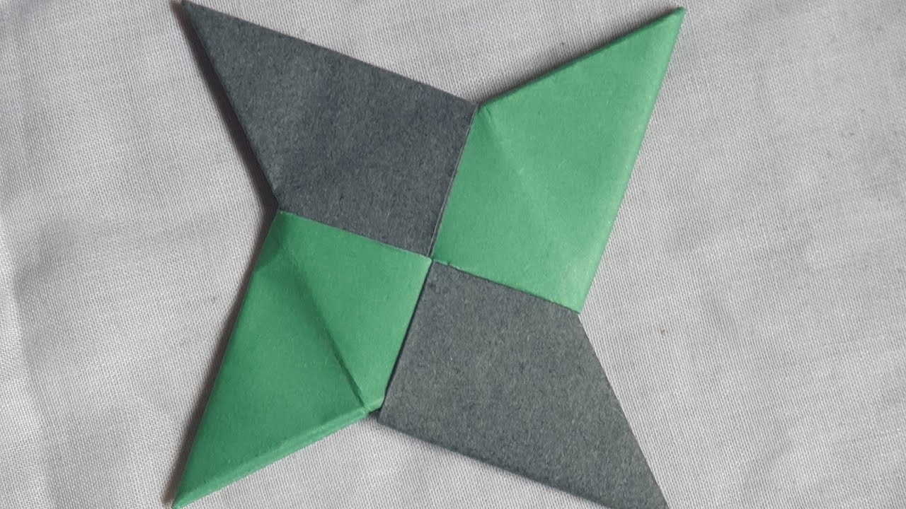 How To Make a Paper Ninja Star (Shuriken) - Origami.Making Paper Ninja Star.paper craft.DIY