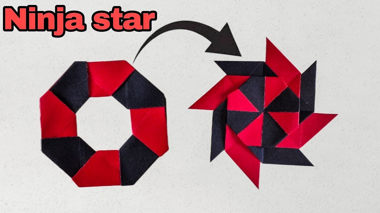 How To Make a Paper Transforming Ninja Star - Shuriken - origami