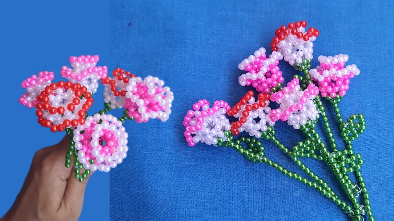 How to Make Beaded Rose Flower | Beads Craft | DIY Rose Flower Making with Beads | Beads Flower