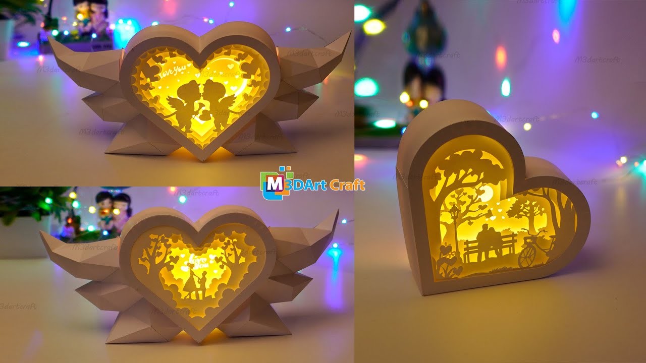 How To Make Heart Shadow Box for DIY Gift Valentines Day, Happy Wedding SVG for Cricut Projects