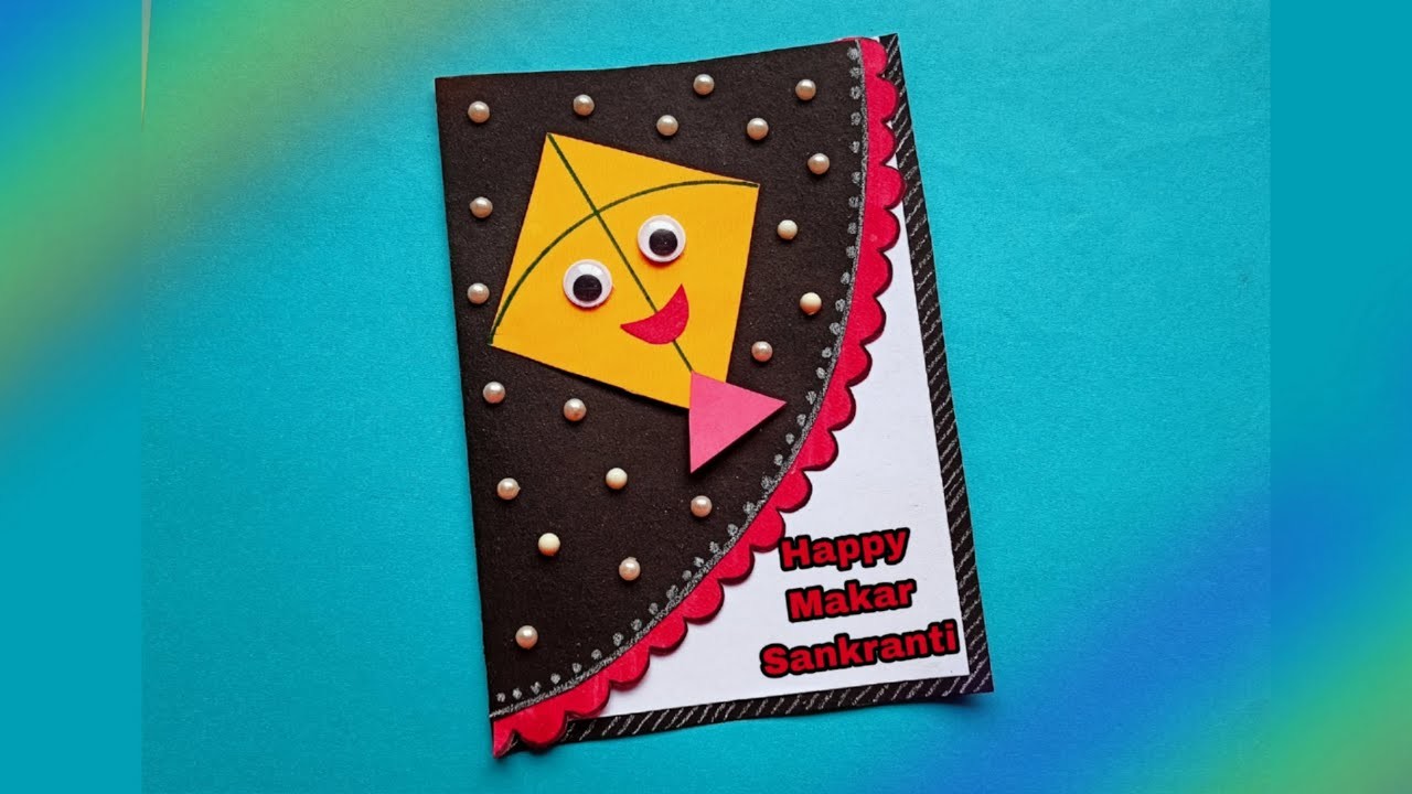 How to make Makar Sankranti card at home | Paper kite craft | Makar Sankranti craft making ideal