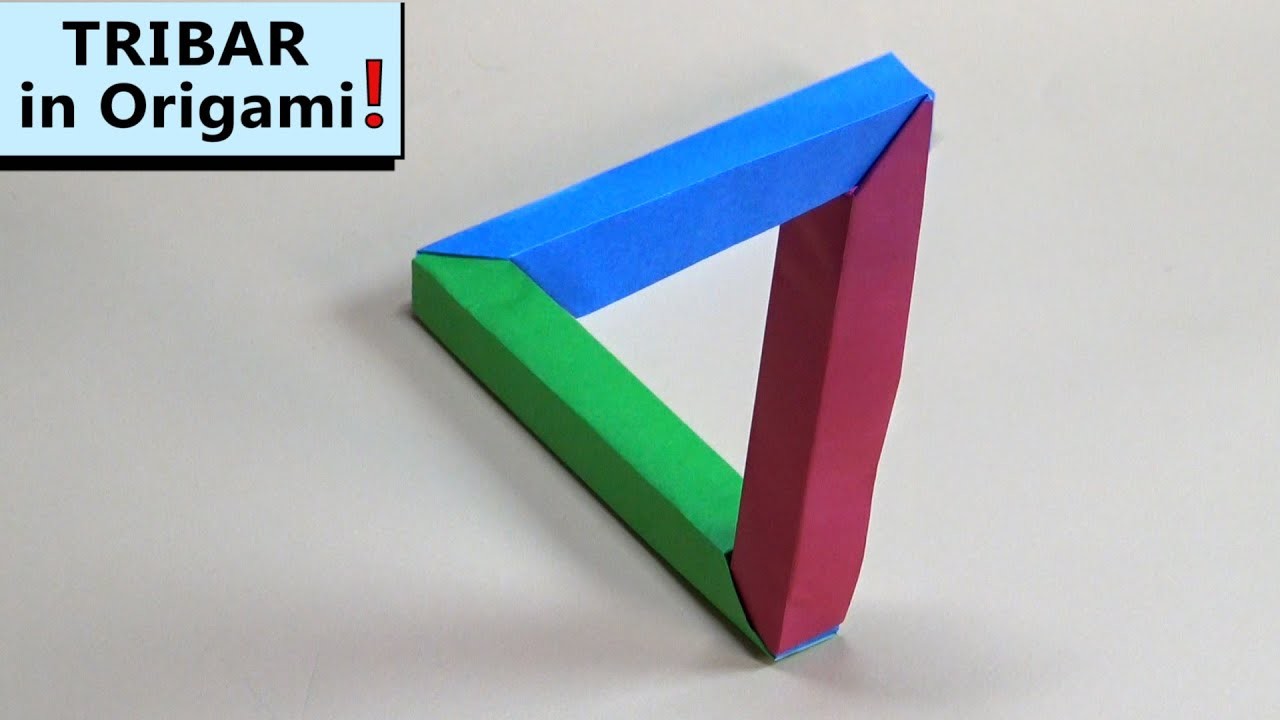 How to make the TRIBAR in Origami!???? 3-D IMPOSSIBLE TRIANGLE (Penrose Triangle)