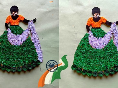 How to make tricolour doll for republic day craft. doll craft making with cardboard and colour paper