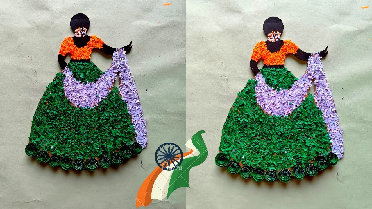 How to make tricolour doll for republic day craft. doll craft making with cardboard and colour paper