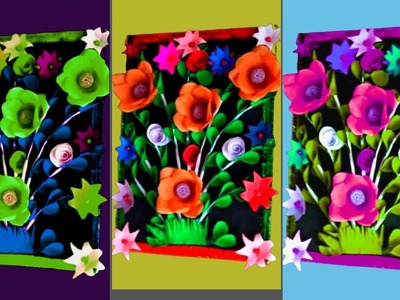 How to make Wallhanging Toran step by step.Amazing flower frame crafting ideas