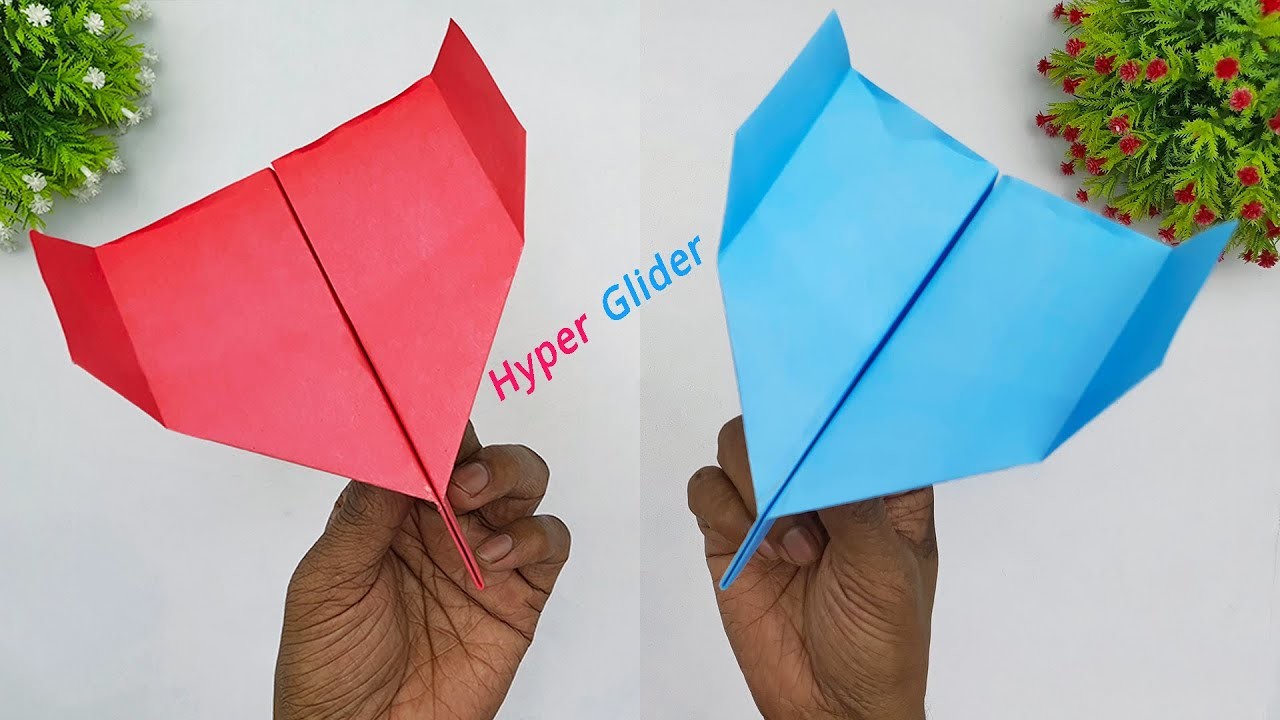 Hyper Glider Paper Airplane Flying and Making step by step Tutorial