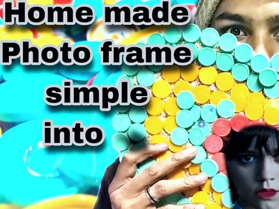 Making Heart shape Photo frame to waste plastic || Reuse plastic cap || craft for school children ||