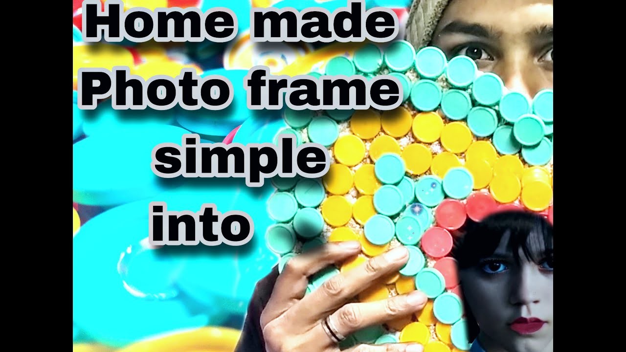 Making Heart shape Photo frame to waste plastic || Reuse plastic cap || craft for school children ||