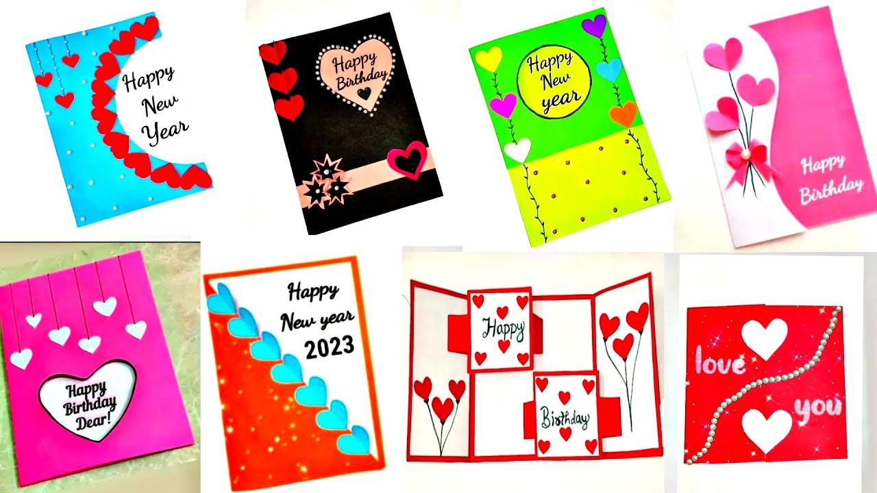 New year greetings Card making handmade.greeting card.beautiful and Easy happy new year Card