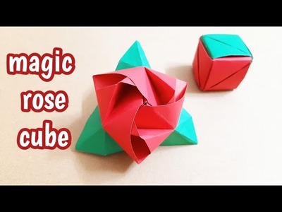 Origami | how to make an origami magic rose cube | rose flower