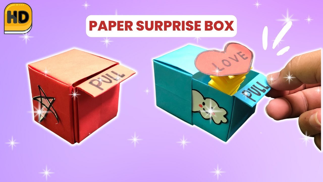 Origami Paper Surprise Box, School Paper Craft Idea, DIY, Paper Toys