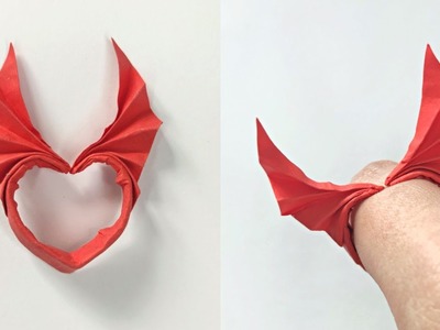 Origami WINGED RING | How to make a paper ring with wings