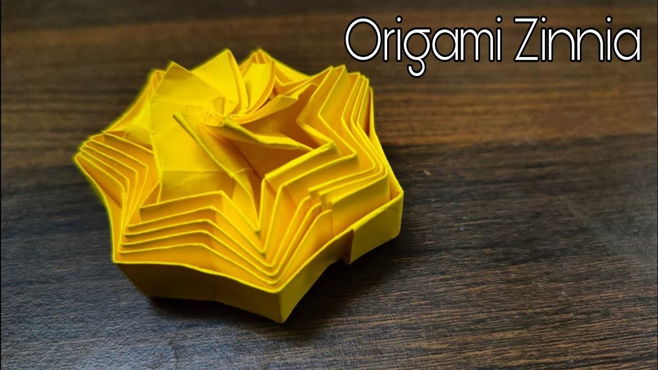 Origami Zinnia। single piece paper origami Flower