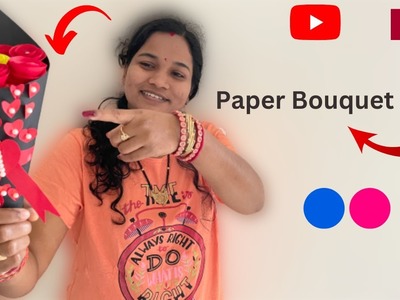 Paper bouquet of rose flowers || paper rose bouquet easy making || video 38