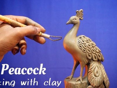 Peacock making with clay | mitti ka mor kaise banaye | clay art