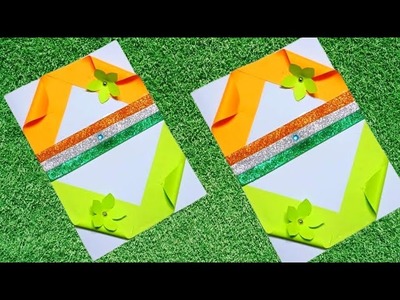 Republic Day card making. 26 January craft. Republic day craft ideas. Easy greeting card 2023
