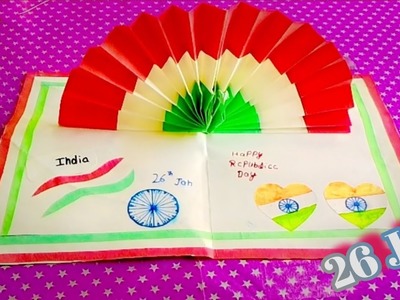 Republic day card making. 26 January craft. Republic day craft ideas. Easy greeting card 2023.