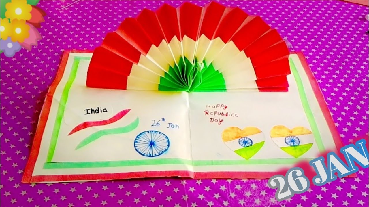 Republic day card making. 26 January craft. Republic day craft ideas. Easy greeting card 2023.