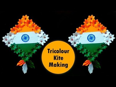 Republic Day craft ideas #tricolour kite making #DIY kite craft #tiranga patang