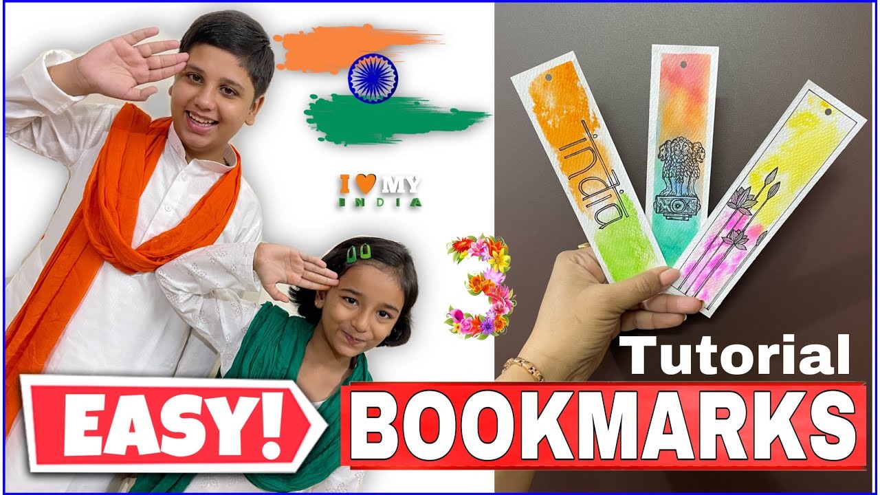 Republic Day Crafts | Bookmark Making Tutorial by Gauri