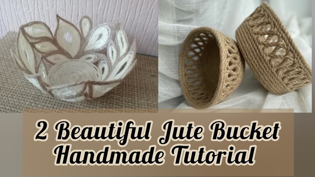 2 Beautiful Handmade Jute Bucket||Two Organizer tutorial by Hidden Craft ZM||Unique Storing Ideas