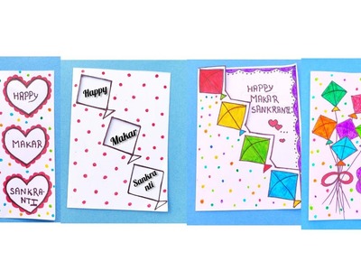 4 Easy white paper makar sankranti card without glue | diy greeting card | handmade card
