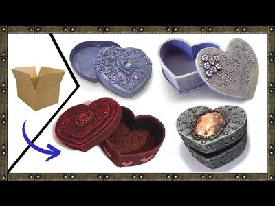 4 idéias de CAIXAS em forma de CORAÇÃO | DIY caixas coração