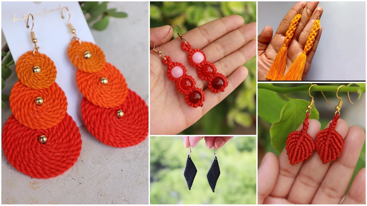 5 DIY Thread Earrings| How To Make Earrings At Home | Creation&you