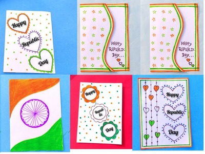 5 Easy republic day card making with white paper | diy greeting card | handmade card | republic day