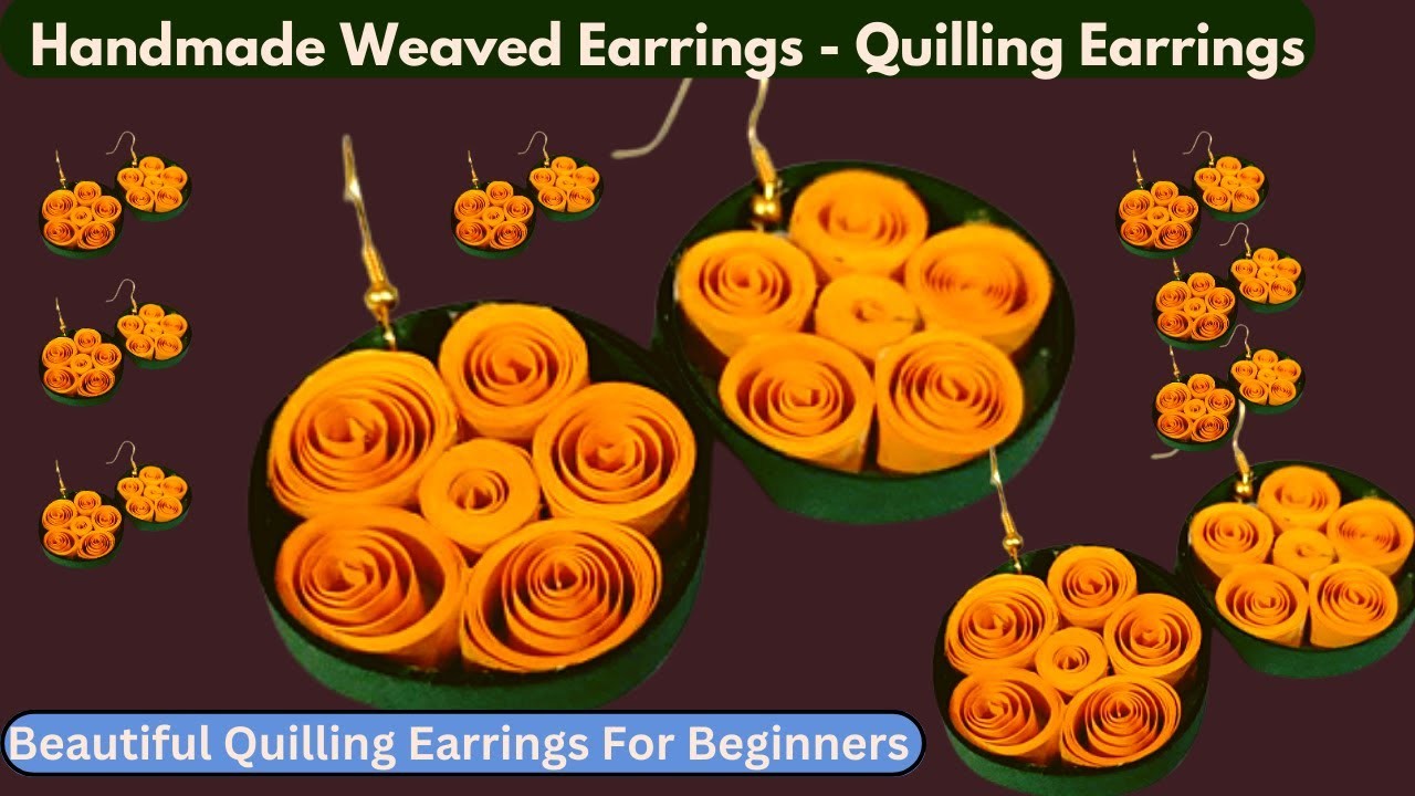 Beautiful Quilling Earrings for Beginners! Easy Tutorial Jewelry Handmade Idea.