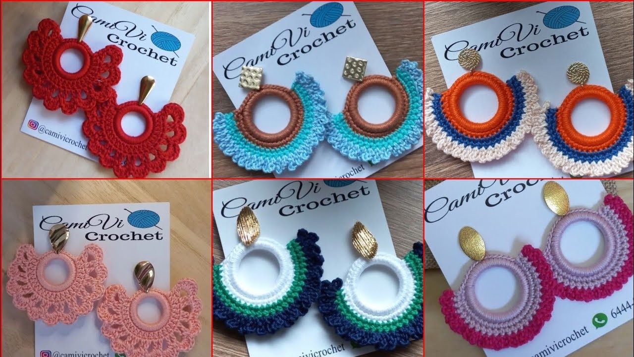 Crochet hoops designs | handmade crochet earrings | crochet earrings design ideas2023