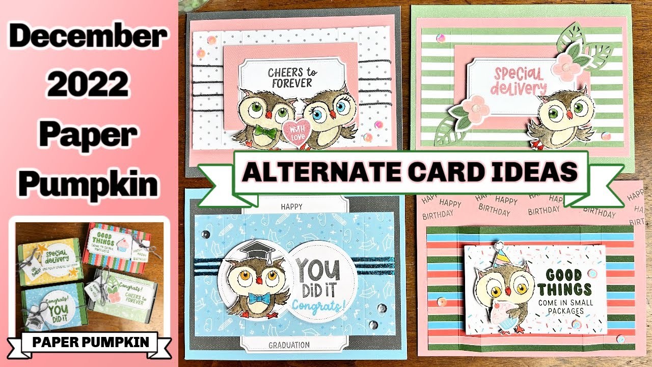 December 2022 Paper Pumpkin Alternate CARD Ideas featuring Adorable Owls