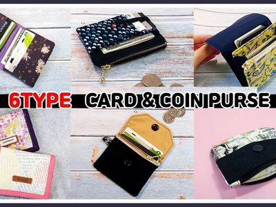DIY 6Type card & coin purse. mini wallet. sewing tutorial [Tendersmile Handmade]
