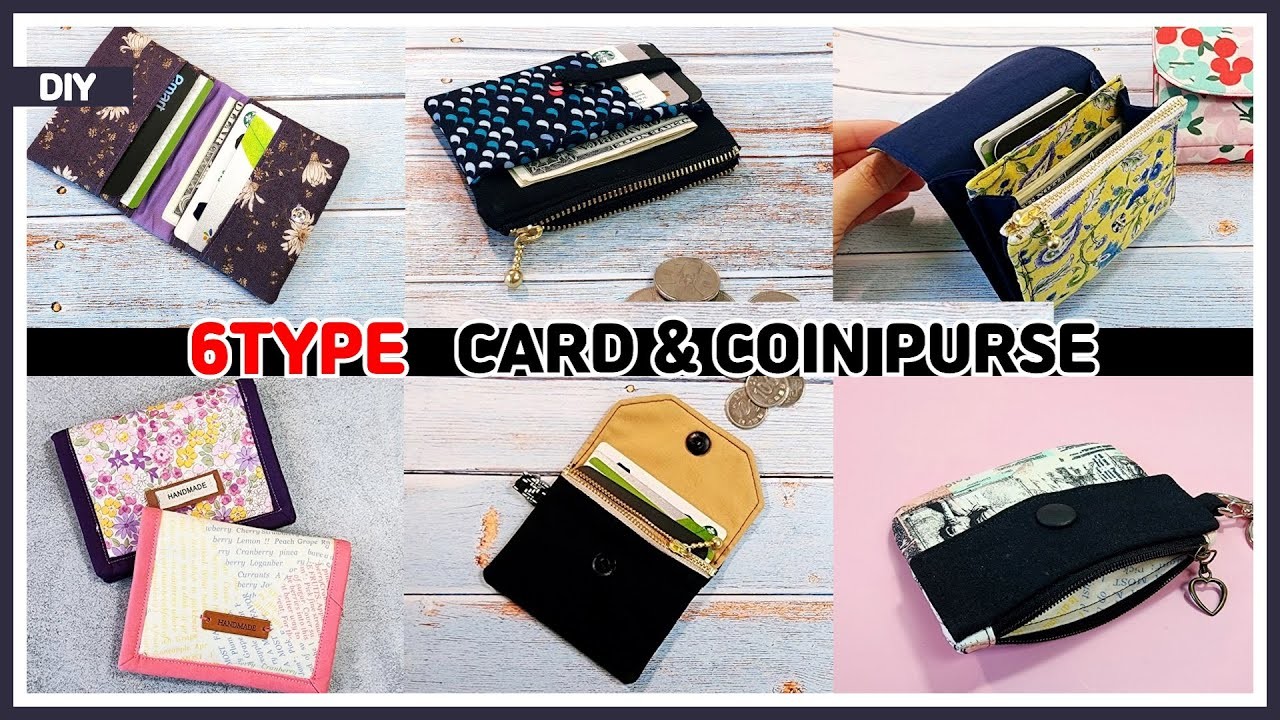 DIY 6Type card & coin purse. mini wallet. sewing tutorial [Tendersmile Handmade]
