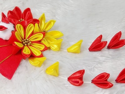 DIY Kanzashi Hair Clip Accessories for Chinese New Year