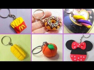 DIY keychains.easy craft ideas.how to make. handmade keychains.polymer clay