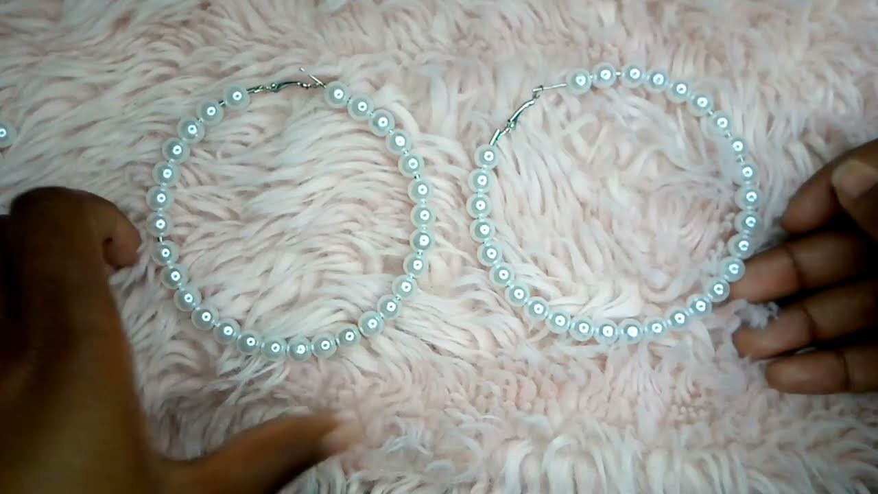 DIY Loop Earrings using Pearl Beads