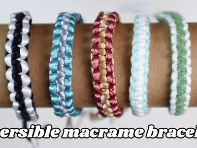 DIY Macrame Square Knot Bracelet REVERSIBLE Step By Step
